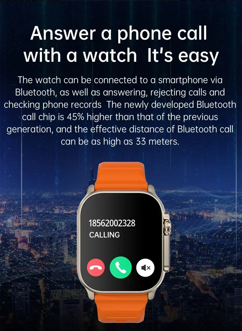Smartwatch T900 U2 49mm com NFC, GPS, Bluetooth e Carregamento Sem Fio