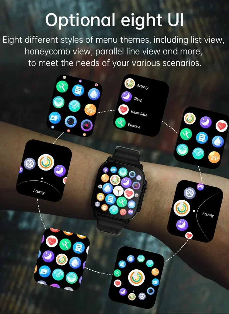 Smartwatch T900 U2 49mm com NFC, GPS, Bluetooth e Carregamento Sem Fio