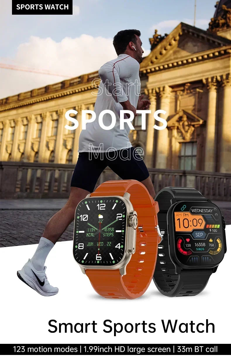 Smartwatch T900 U2 49mm com NFC, GPS, Bluetooth e Carregamento Sem Fio