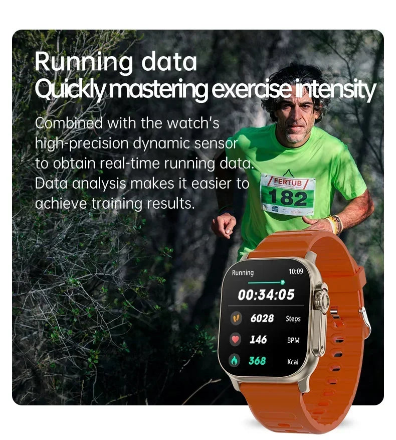 Smartwatch T900 U2 49mm com NFC, GPS, Bluetooth e Carregamento Sem Fio