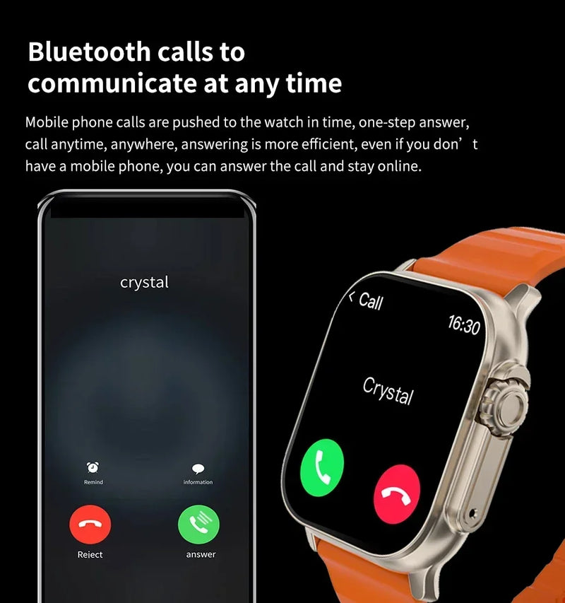 Smartwatch T900 U2 49mm com NFC, GPS, Bluetooth e Carregamento Sem Fio