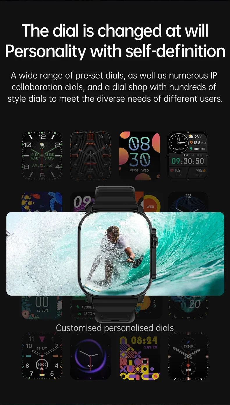 Smartwatch T900 U2 49mm com NFC, GPS, Bluetooth e Carregamento Sem Fio