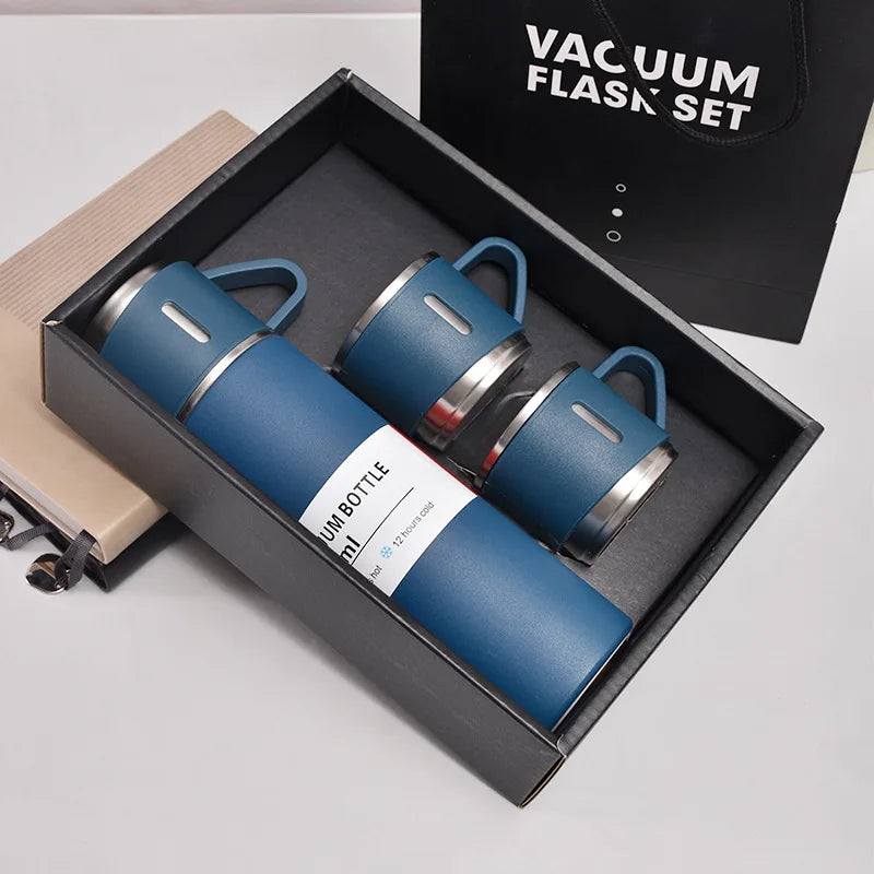 Garrafa Térmica de Aço Inox 500ml com Copo – Ideal para Escritório, Casal ou Viagem