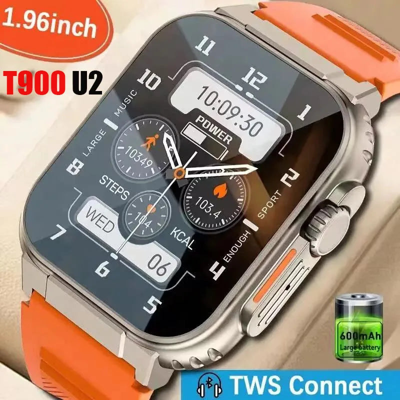 Smartwatch T900 U2 49mm com NFC, GPS, Bluetooth e Carregamento Sem Fio